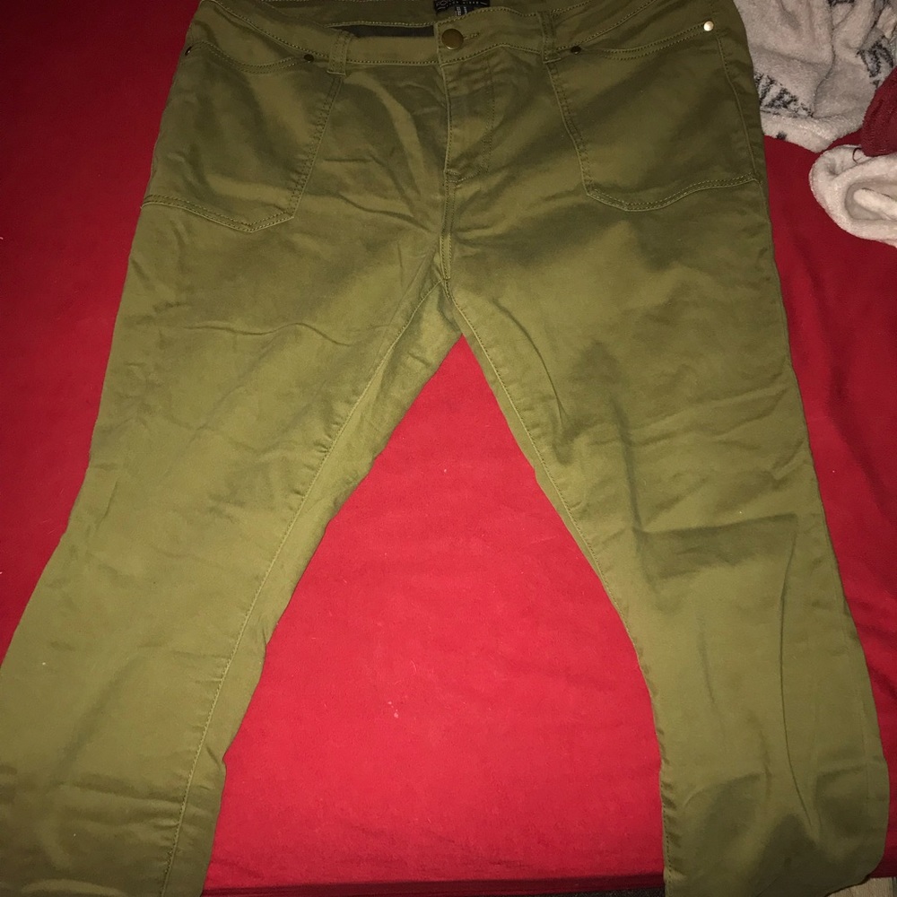 Green jeggings, forever 21